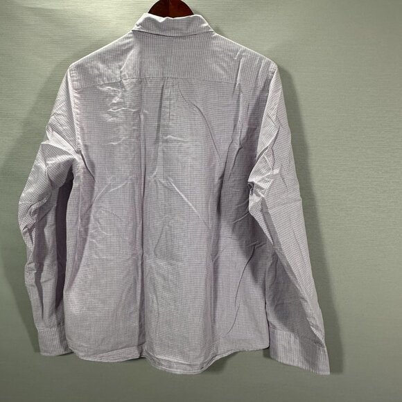 Club Monaco Shirt Mens Large Button Up Red Plaid Cotton Blend Long Sleeve - Picture 7 of 7